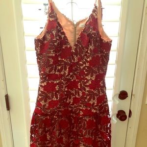 Red and Maroon Lace Dress Size Large